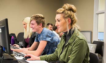 Student using computer